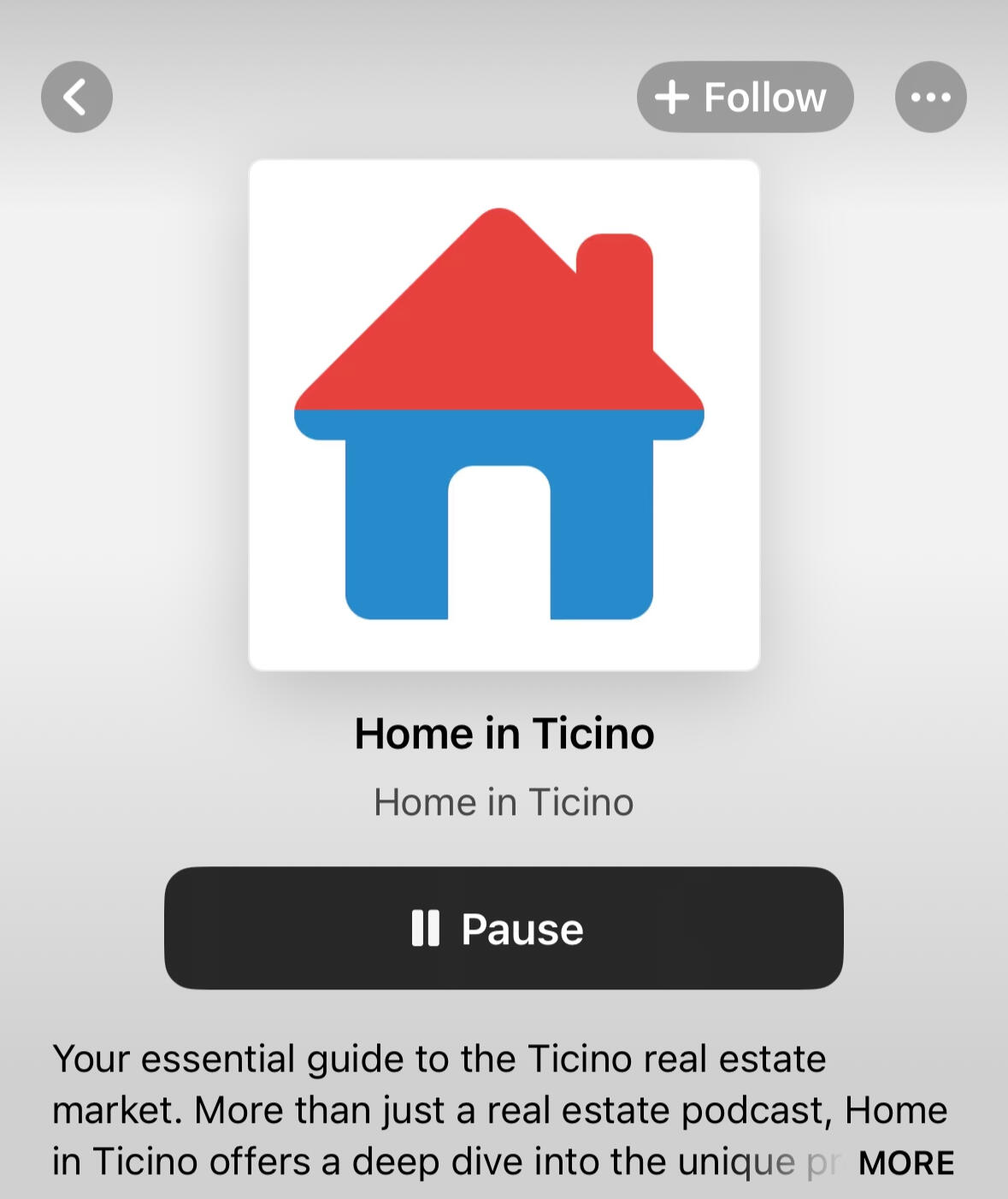 Home in Ticino Screenshot Screenshot di casa in Ticino da Apple Podcasts